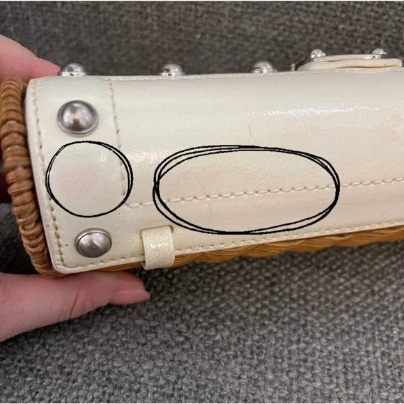 Small Vtg Michael Kors Rattan Wicker Clutch - Picture 12 of 12